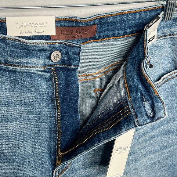 NWT Judy Blue High Waist Cut Off Denim Jean Shorts XL Style JB15276 Light Wash - Picture 6 of 13